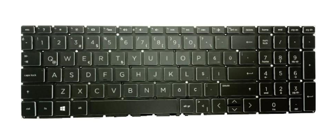 Noteware HP Uyumlu 250 G6 / 250 G7 / 470 G7 / 15-DA / 15-DB Notebook Türkçe Klavye Tuş Takımı