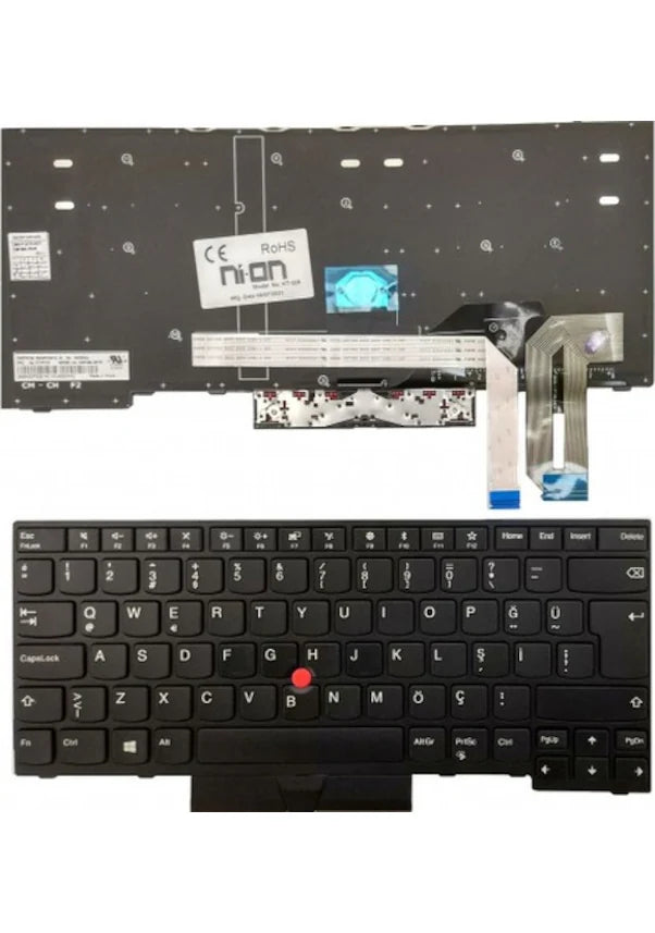 Noteware Lenovo Uyumlu ThinkPad E480 Laptop Klavyesi – TR Q Türkçe – Işıksız – Siyah