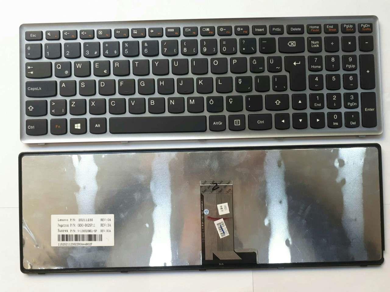 Noteware Lenovo U510 Uyumlu IdeaPad Laptop Klavye Tuþ Takýmý gri