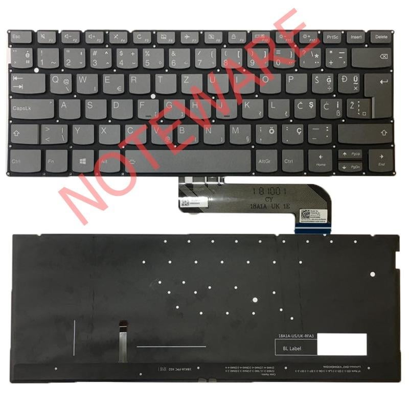 Noteware Orijinal Lenovo Yoga S730-13IWL/13IML ve Ideapad 730S Uyumlu LED Arkadan Aydınlatmalı Türkçe Klavye