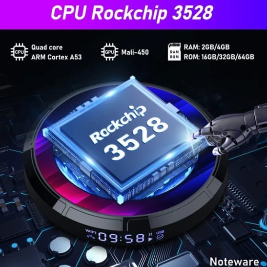 Noteware H96 Max TV Box | Android 13 | 8K Ultra HD | 4GB RAM – 64GB Hafıza | 2 USB Girişli | WiFi – 5G – LAN | 1m Ethernet Kablo Hediyeli